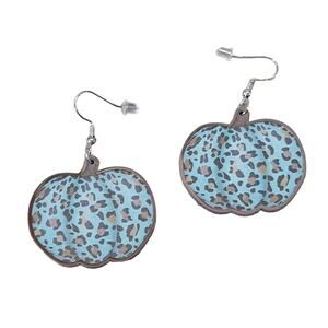 Teal leopard Pumpkin Earrings